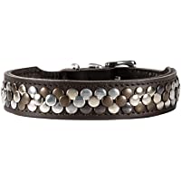 HUNTER ARIZONA Collar para perros- cuero- con tachuelas- 32- marrón.